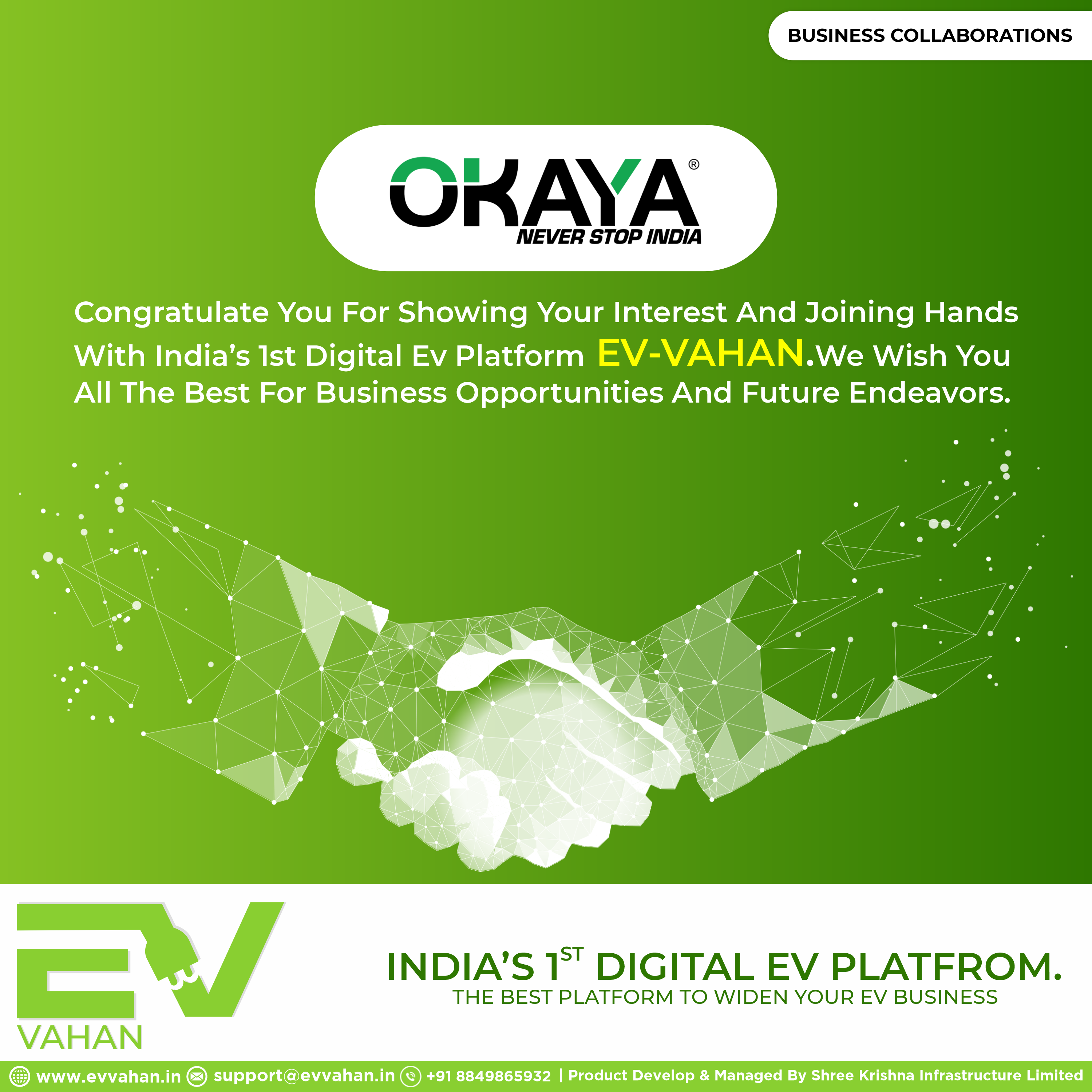 EV Battery Manufacture Okaya Power Joins EV-Vahan Digital Platform