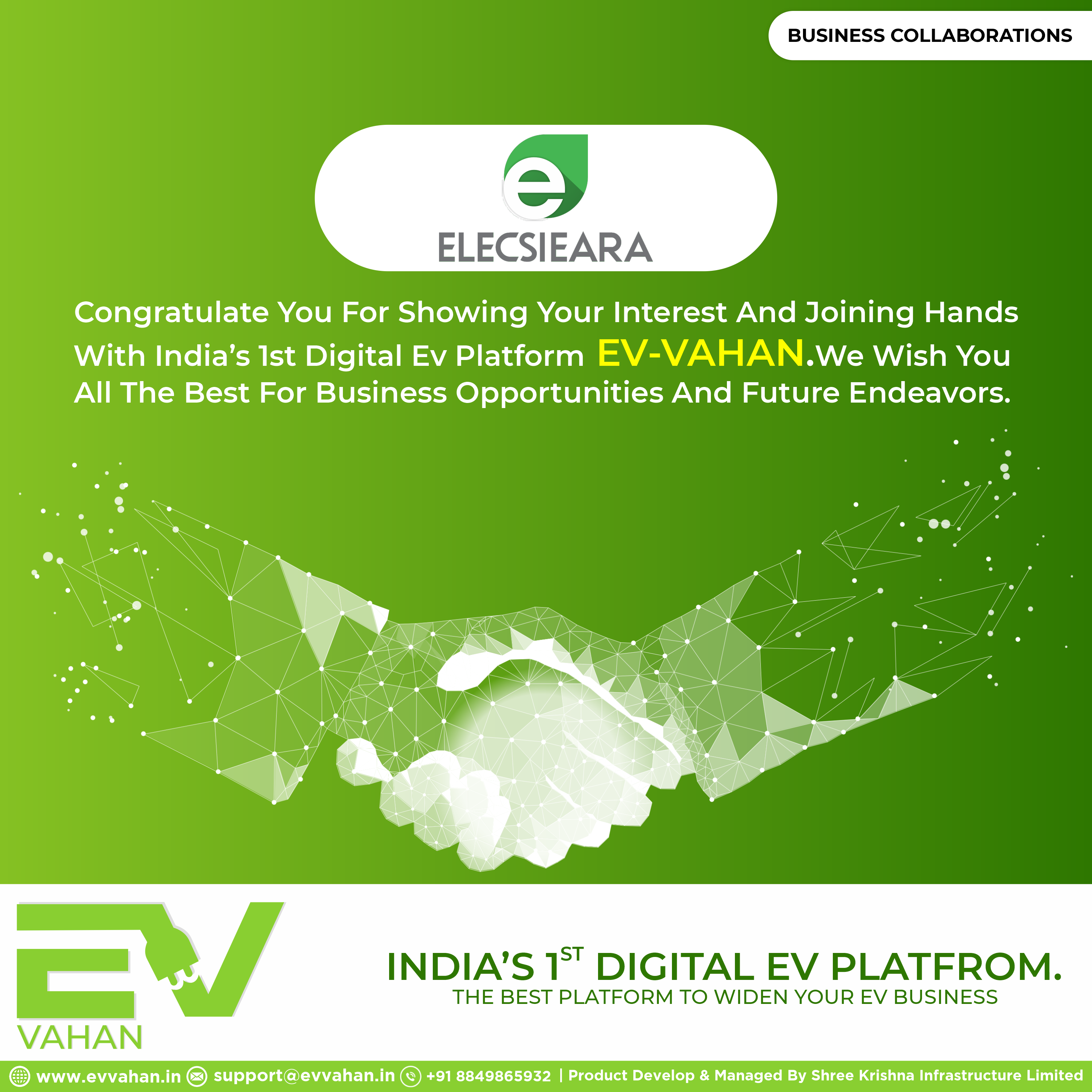 Electric Vehicle Manufacture Elecsieara Joins EV-Vahan Digital Platform.