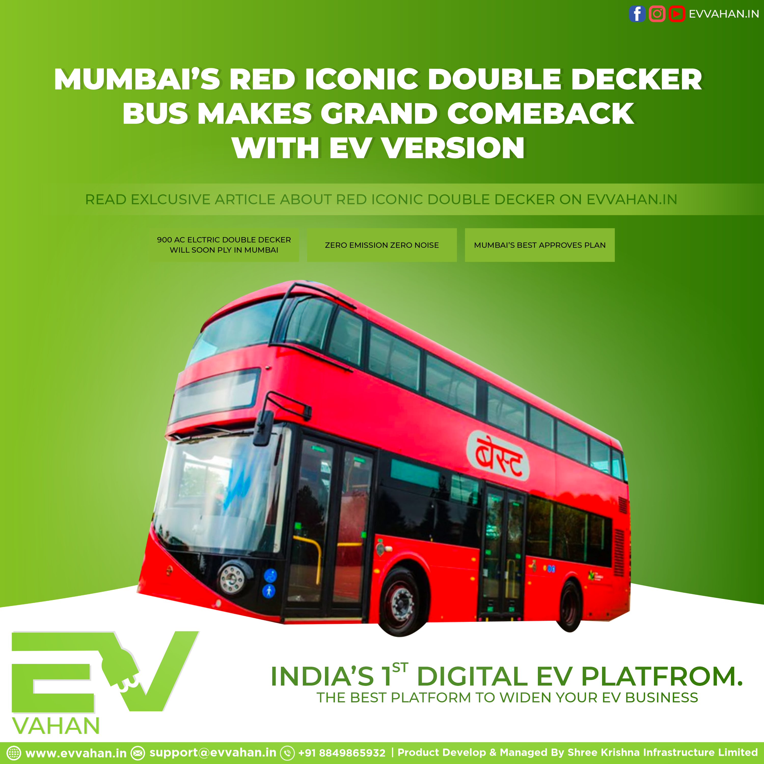 Mumbai’s Red Iconic Double Decker  Bus Makes Grand Comeback With Ev Version