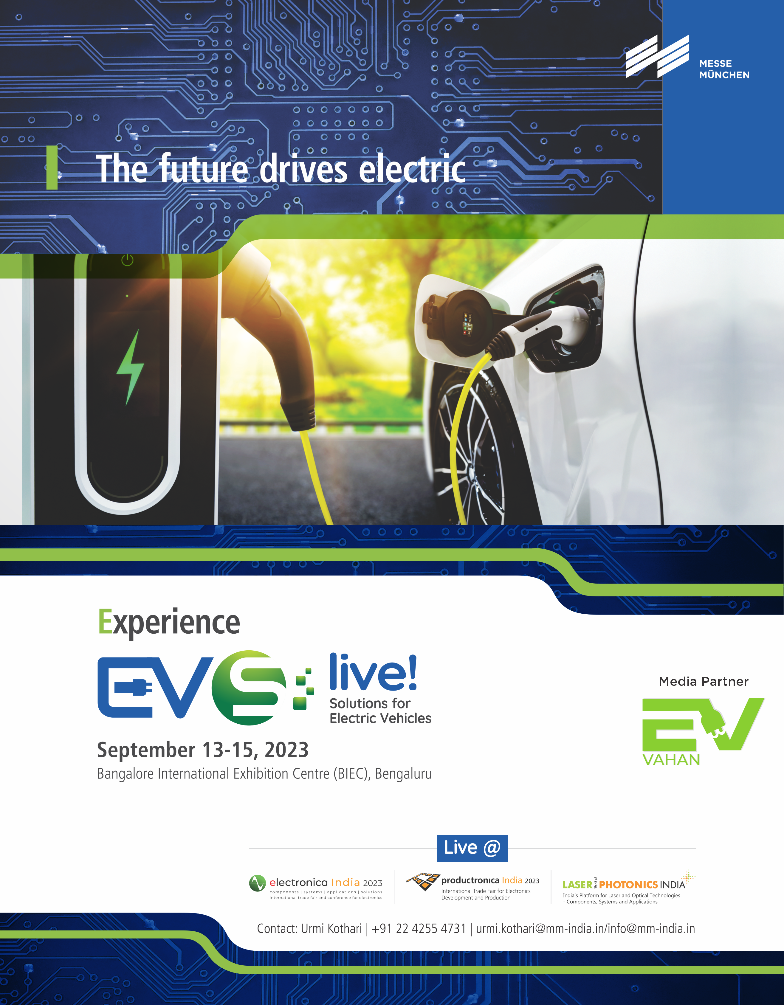 Proud To Announce EV-Vahan As Exclusive Media Partner For The Electronica India 2023.